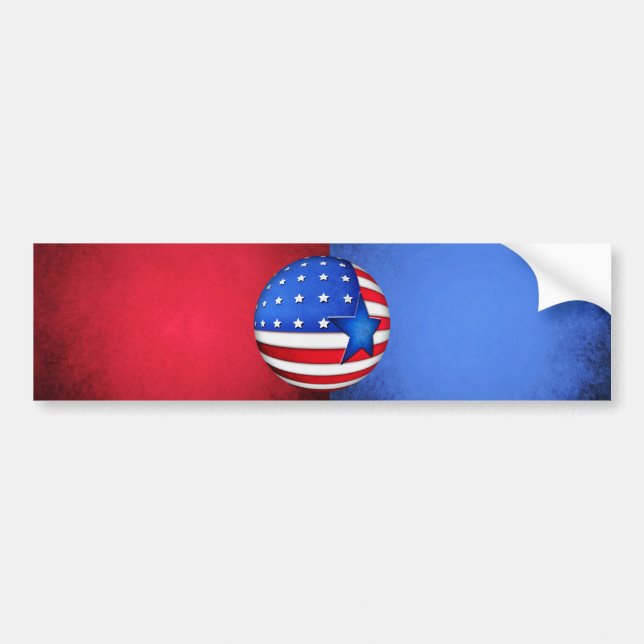 USA flag 3d globe Bumper Sticker (Front)