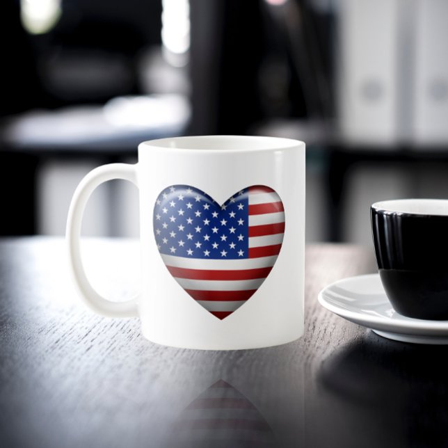 USA Flag | 3D Heart Icon Coffee Mug (Creator Uploaded)