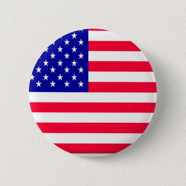 USA Flag 4th July  6 Cm Round Badge (Front)
