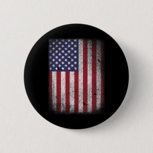 Usa Flag 4th July American Red White Blue Star Str 6 Cm Round Badge