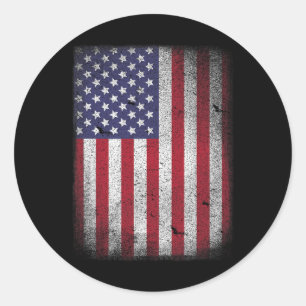 Usa Flag 4th July American Red White Blue Star Str Classic Round Sticker