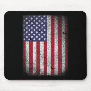 Usa Flag 4th July American Red White Blue Star Str Mouse Pad