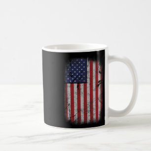 Usa Flag 4th July American Red White Blue Vintage Coffee Mug