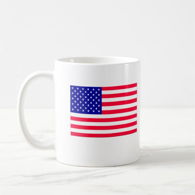 USA Flag 4th July  Coffee Mug (Left)