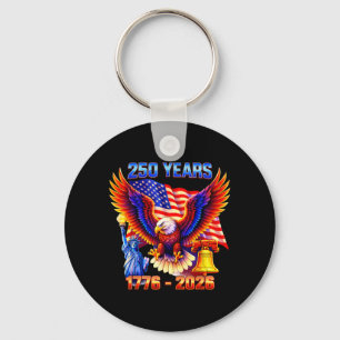 USA Flag 4th of July 250 Years American 250th Key Ring