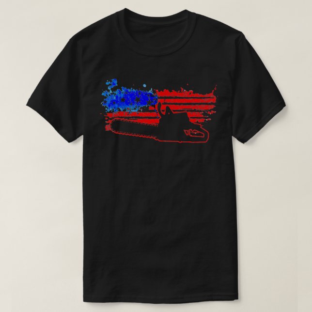 USA Flag 4th Of July American Pride Men Gift Lumbe T-Shirt (Design Front)