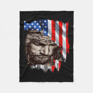 Usa Flag 4th Of July Independence Day Patriotic Fleece Blanket