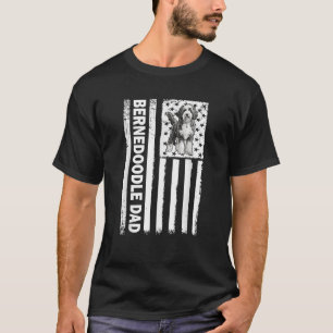 USA Flag 4th of July Mens Bernedoodle Dog Lover T-Shirt