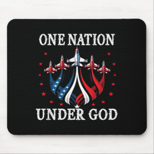 Usa Flag 4th Of July Patriot One Nation Under God Mouse Pad