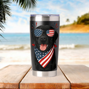 USA flag 4th Of July Patriotic American black cute Insulated Tumbler
