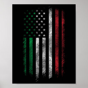 Usa Flag 4th Of July Patriotic American Italian Fl Poster