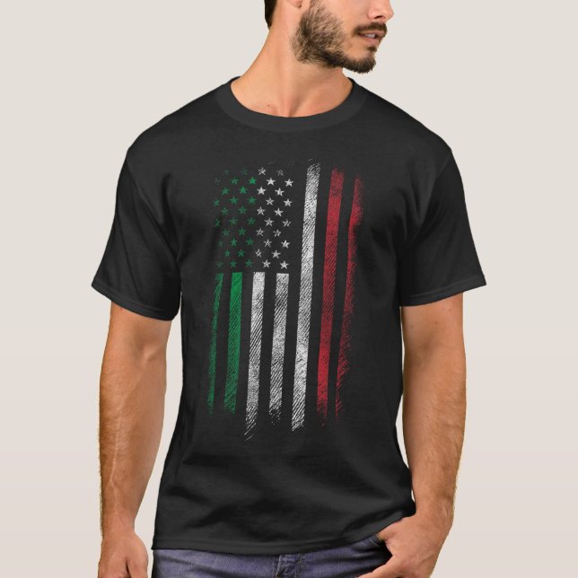 Usa Flag 4th Of July Patriotic American Italian Fl T-Shirt (Front)