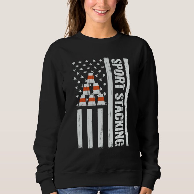 USA Flag 4th of July Sport Stacking cups speed cup Sweatshirt (Front)