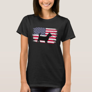 USA Flag 4th of July Yorkshire Terrier Dad Mom Dog T-Shirt