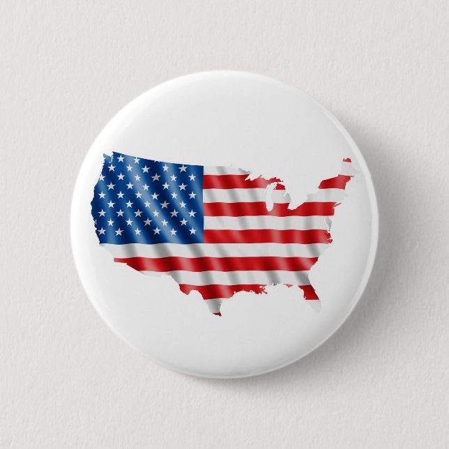 USA Flag 6 Cm Round Badge (Front)