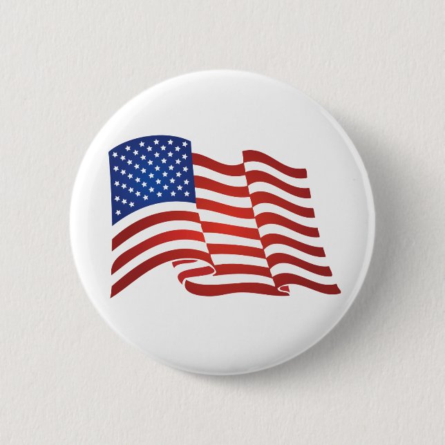 USA flag 6 Cm Round Badge (Front)