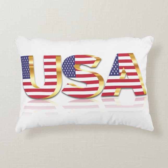 USA Flag Accent Pillow United States of America (Front)