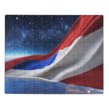 USA Flag Acrylic Puzzle | American Flag Logo Clear
