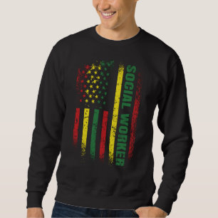 USA Flag African American Black School Social Work Sweatshirt
