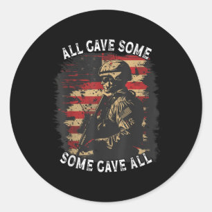 Usa Flag All Gave Some American Armed Forces Memor Classic Round Sticker