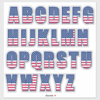 USA Flag Alphabet Pattern Font