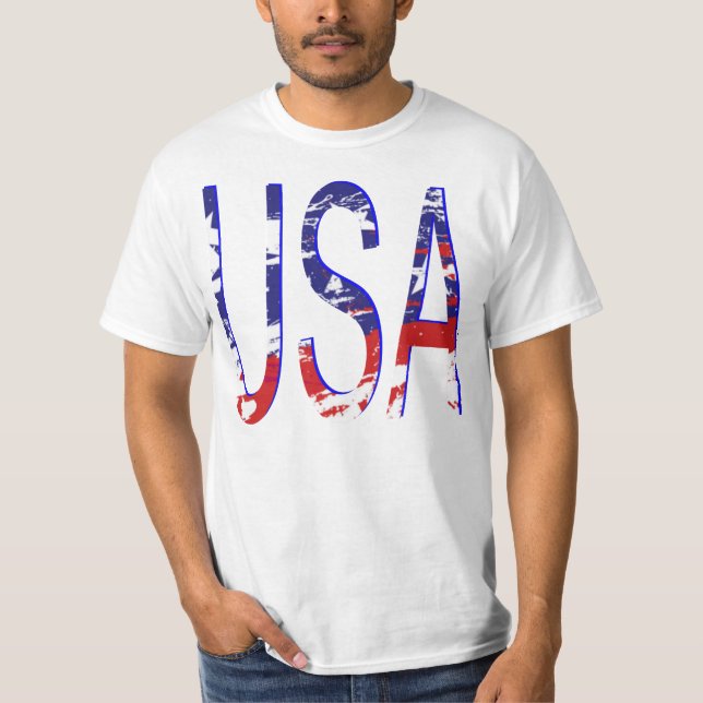 USA Flag Amazing Fab Two-Tone T-Shirt (Front)