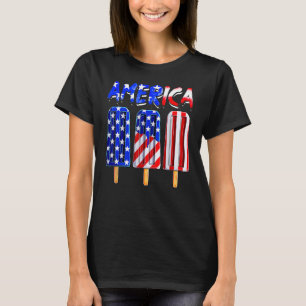 USA Flag America Cream Popsicle Patriotic 4th Of J T-Shirt
