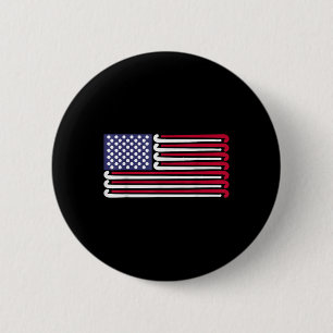 Usa Flag America Flag Field Hockey For Women Men 6 Cm Round Badge