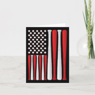 Usa Flag - American Baseball Flag - Vintage Baseba Card
