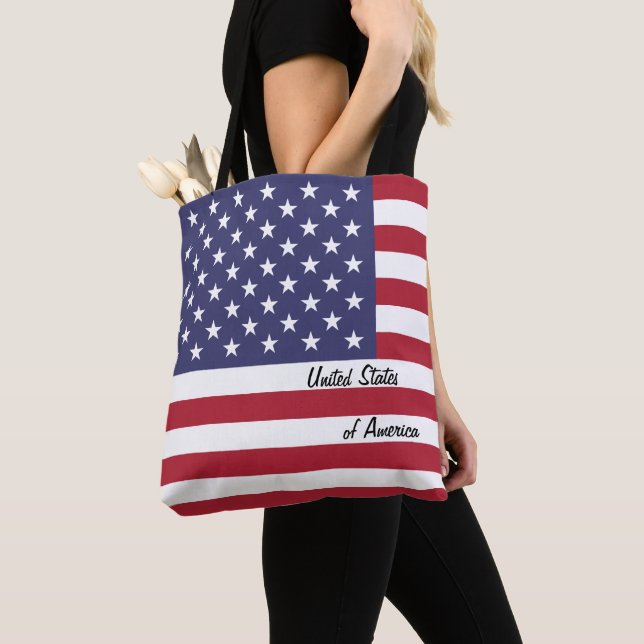 USA Flag & American fashion/sports fan Tote Bag (Close Up)