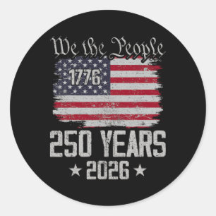 Usa Flag American Flag 250th Anniversary Usa 4th O Classic Round Sticker