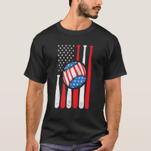 Usa Flag American Flag Baseball Patriotic 4th Of J T-Shirt