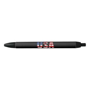USA Flag American Flag US National Patriotic USA 4 Black Ink Pen