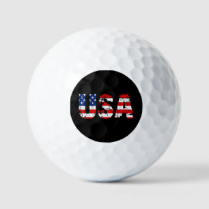 USA Flag American Flag US National Patriotic USA 4 Golf Balls