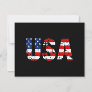 USA Flag American Flag US National Patriotic USA 4 Invitation