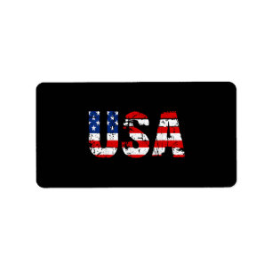 USA Flag American Flag US National Patriotic USA 4 Label