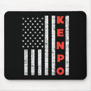 Usa Flag American Kenpo Vintage Patriotic Kempo Ka Mouse Pad