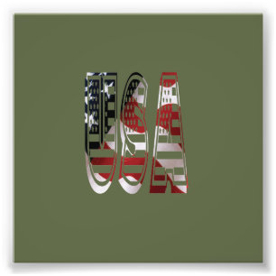 USA Flag American Logo Photo Print