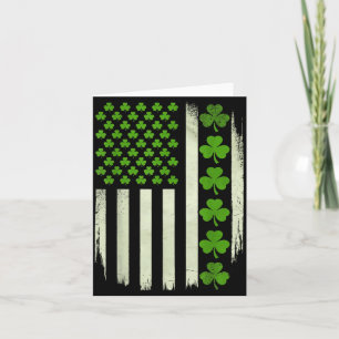 Usa Flag American National Irish Shamrocks St Patr Card