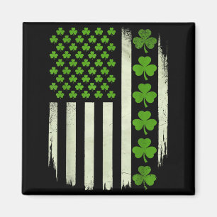 Usa Flag American National Irish Shamrocks St Patr Magnet