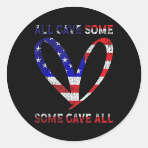 Usa Flag American Patriotic Heart Armed Forces Classic Round Sticker