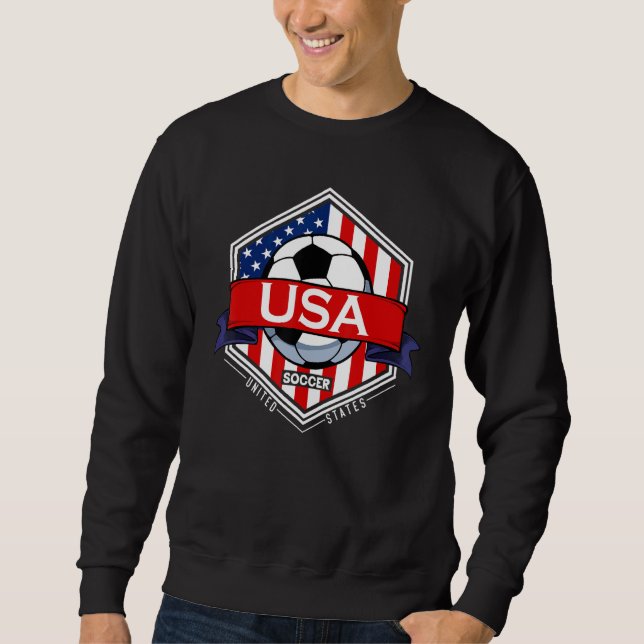 USA Flag American Patriotic Soccer Fan Player Foot Sweatshirt (Front)