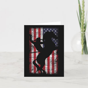 Usa Flag American Pride Texas Equestrian 4th Of Ju Card