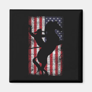 Usa Flag American Pride Texas Equestrian 4th Of Ju Magnet