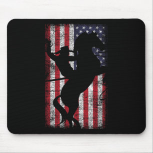Usa Flag American Pride Texas Equestrian 4th Of Ju Mouse Pad