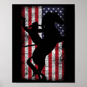 Usa Flag American Pride Texas Equestrian 4th Of Ju Poster