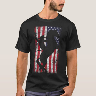 USA Flag American Pride Texas Equestrian 4th Of Ju T-Shirt