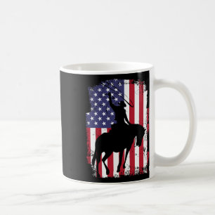 Usa Flag American Pride Texas Horseback Riding Cow Coffee Mug