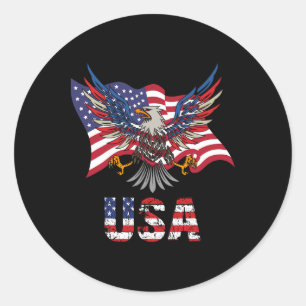 Usa Flag American United States Of America 4th Of  Classic Round Sticker