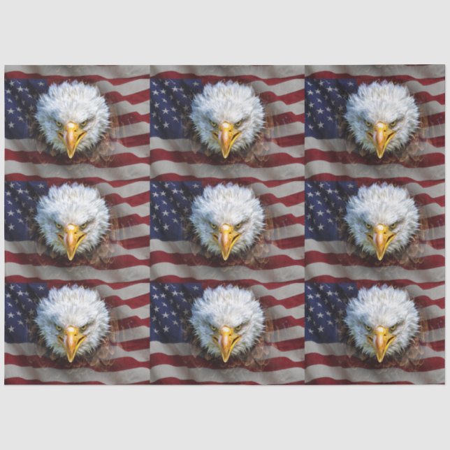 USA Flag and Eagle Tissue For Gift Wrap Paper (Front)